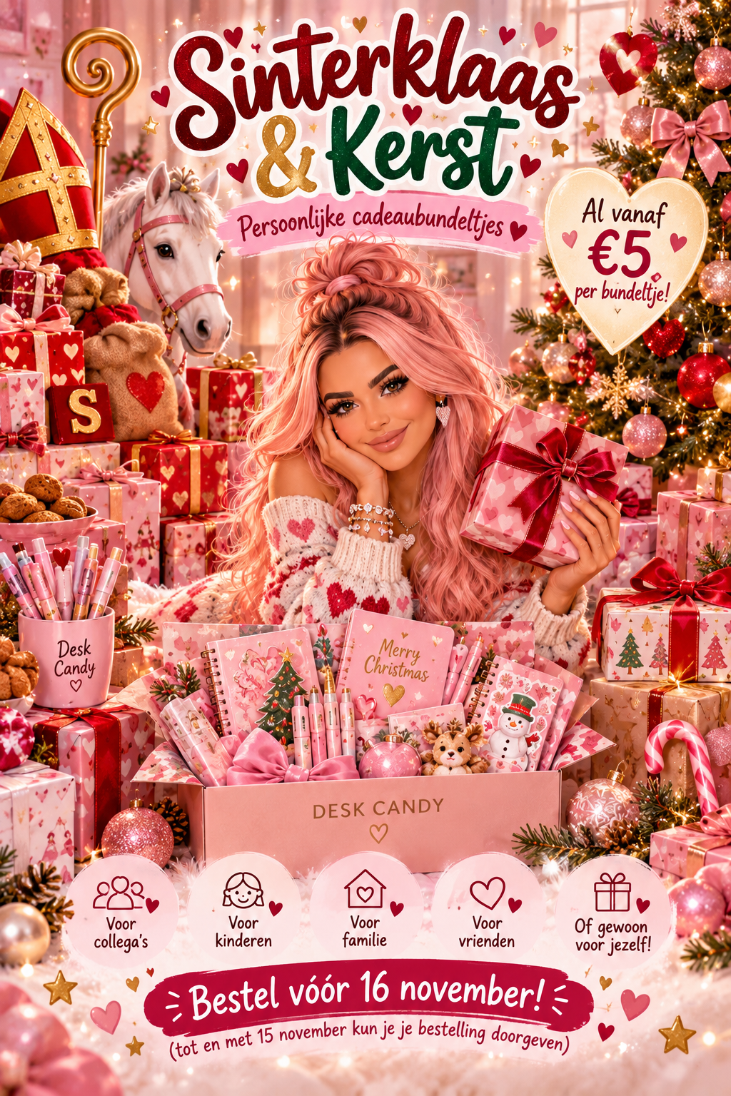 Sinterklaas en Kerst bij Desk Candy met persoonlijke cadeaubundeltjes vanaf vijf euro