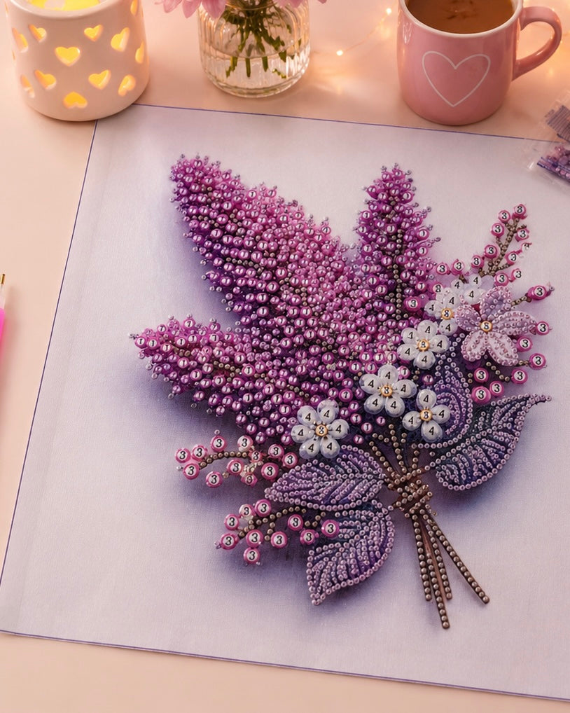 Diamond Painting – Lila Bloemenboeket