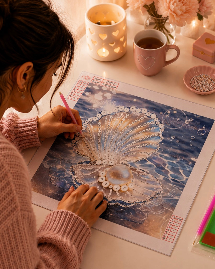 Diamond Painting – Parel in de Schelp