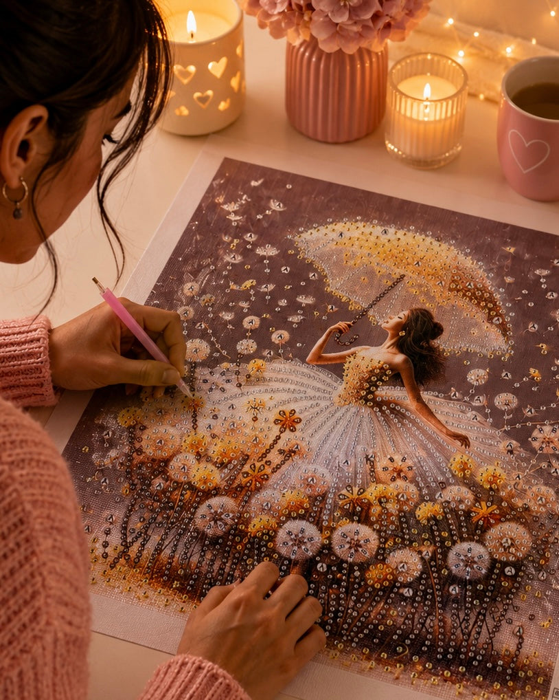 Diamond Painting – Dromerig onder de Paraplu