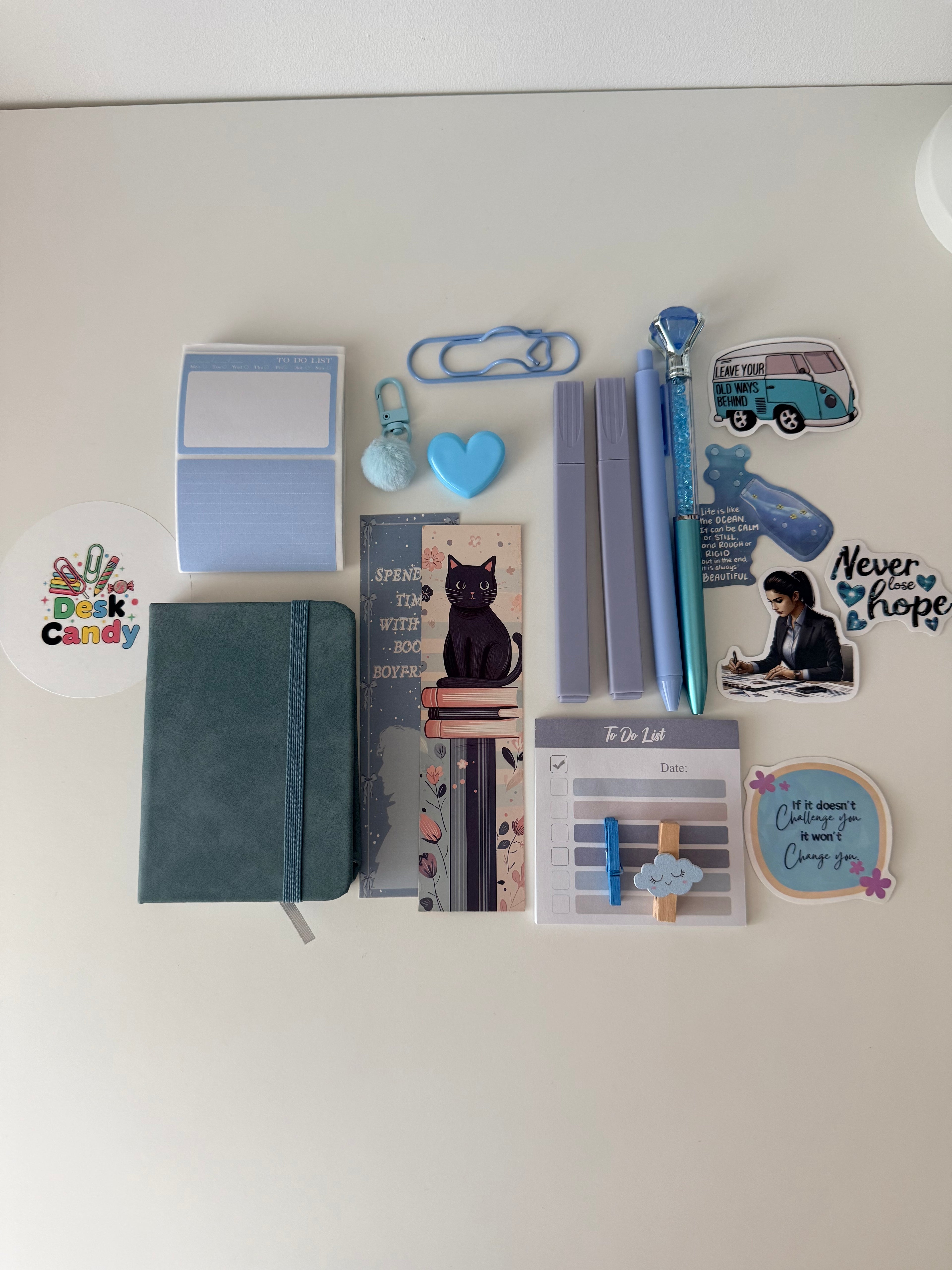Sky Notes mini bundel flatlay blauw
